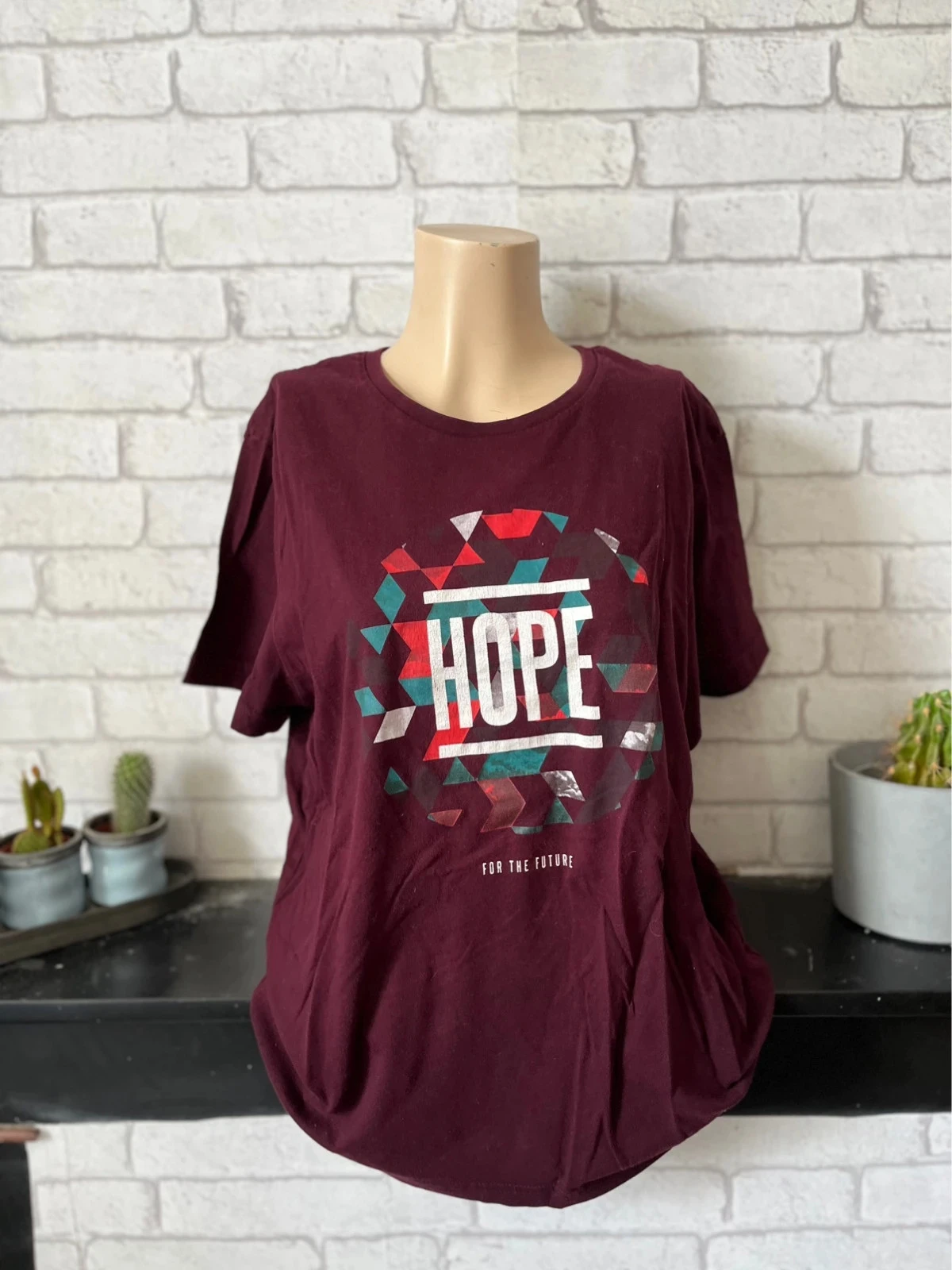 T-shirt bordeaux imprimé HOPE – Taille 40 – Jules